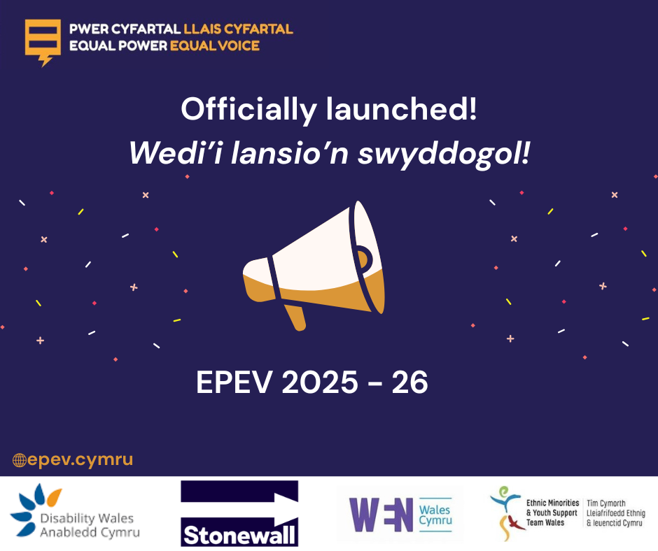 EPEV Launch Graphic: Officially launched! Wedi’i lansio’n swyddogol!